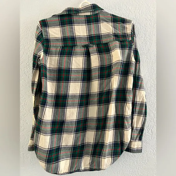 American Eagle Boyfriend Fit Plaid Flannel Shirt Size S 100% Cotton - Image 7