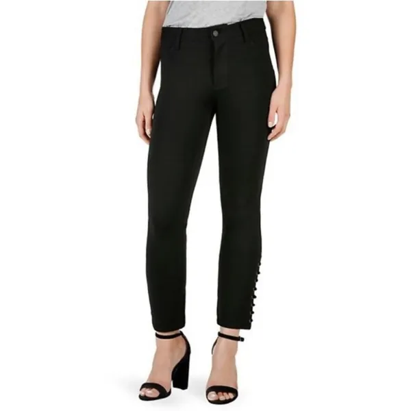Paige luxe ponte high rise Velvet lace up pants‎ black sz 26 - Image 2