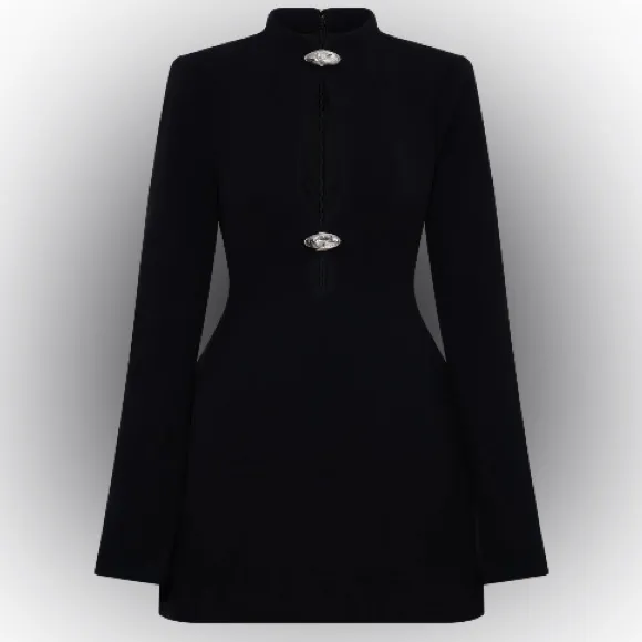 Meshki Michelle Cut Out Mini Dress - Black S - Image 6
