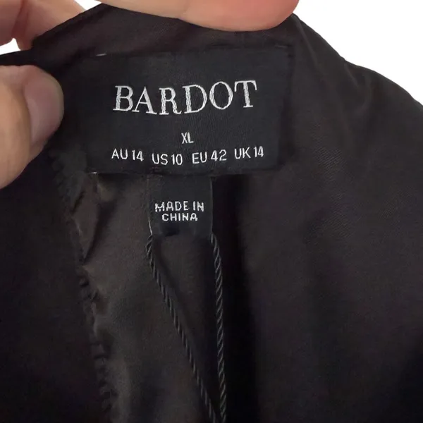 Bardot Black‎ Strapless Deep V Plunge Midi Dress Size XL Formal Cocktail NEW - Image 4