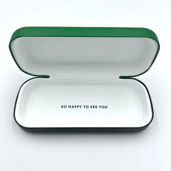 Kate Spade New York Hard Shell Eyeglass Case‎ Green Black So Happy To See You - Image 6