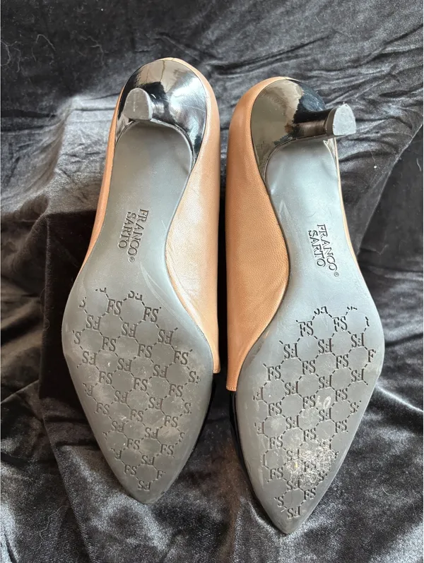 Franco Sarto Women's Two-Tone Leather Kitten Heel Pumps, Size 8.5 - Image 6