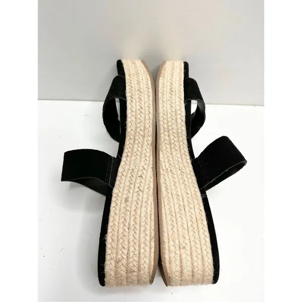 Treasure & Bond Sandals Size 8.5 Suede‎ Upper Black Platform Espadrille Open Toe - Image 7
