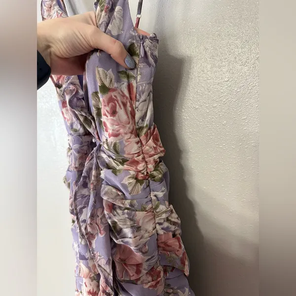 Free People ASTR The Label Kiana Floral Ruched Midi Dress Size XS - Image 10