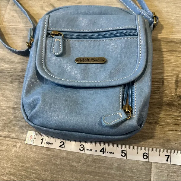 MultiSac Mini Micro Everest Crossbody Bag Light Blue Minimalist Travel - Image 6
