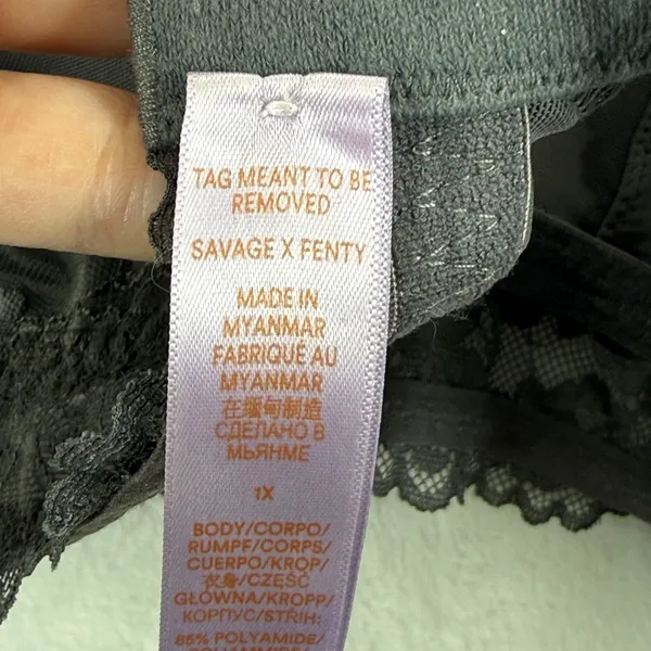 Savage‎ X Fenty Black Lace Bralette Plus Size 1X Unlined Wirefree - Image 3