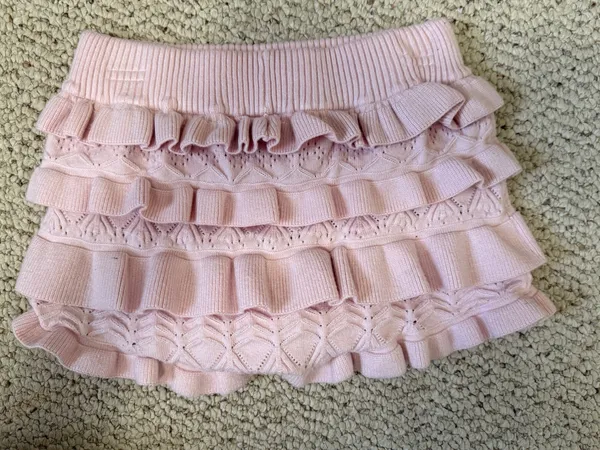 Edikted Pink Ruffle Knit Shorts XS Coquette Bloomers Tiered Y2K Balletcore - Image 2