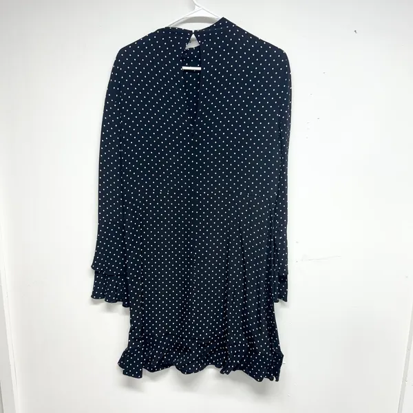 Zara Women Black & White Polka Dot Long Sleeve Mini Dress Size‎ Medium - Image 3