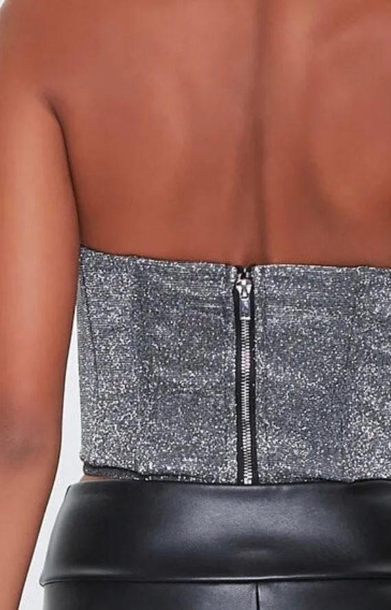 ZARA Sparkly Bandeau Crop Top - Image 4