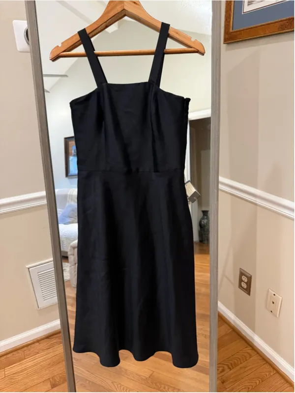 Women's Ann Taylor Black Midi Dress Size 4 - Image 2