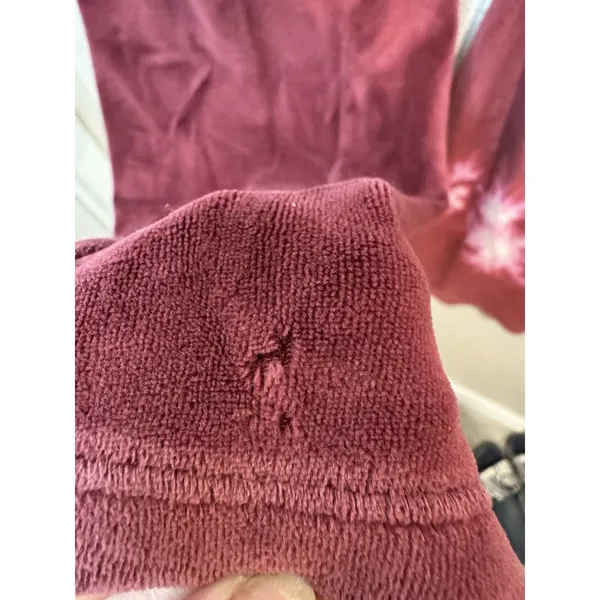 Victoria's Secret Y2K Pink Velour Pants Fold Over‎ Bootcut In Burgundy Size M - Image 11
