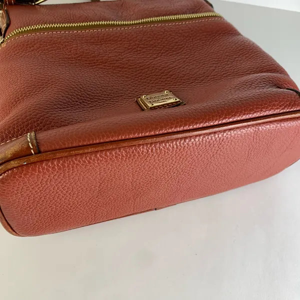 Dooney and Bourke Burnt Orange Pebbled Leather Crossbody Handbag Medium - Image 6