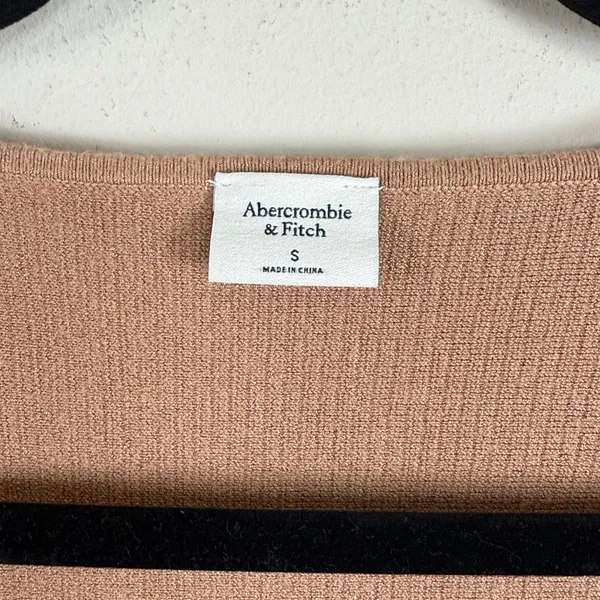 NWT Abercrombie & Fitch Ottoman Square Neck Ribbed Swearer Tee in Tan Size Small - Image 3