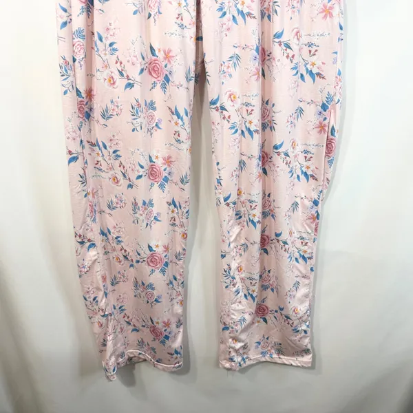 Catherine Malandrino Small Pajama Set Pink‎ Floral Short Sleeve Pants Soft 1698 - Image 11