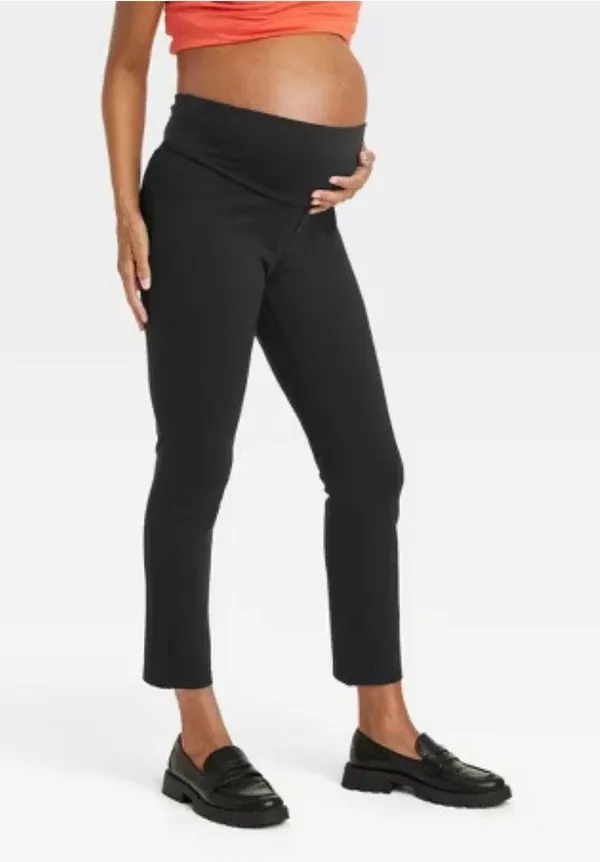 Over Belly Ponte Skinny Maternity Pants - Isabel Maternity by Ingrid & Isabel™ Black - Image 4