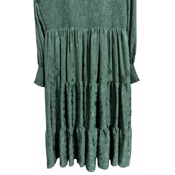Baltic Born‎ Stockholm Smocked Dress Forest Green Women's Size 2XL - Image 6