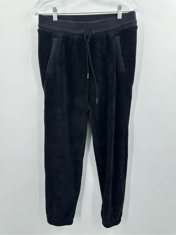 Athleta Cozy Karma Recover Black Sherpa Jogger Pants Size Small Women's - Image 2
