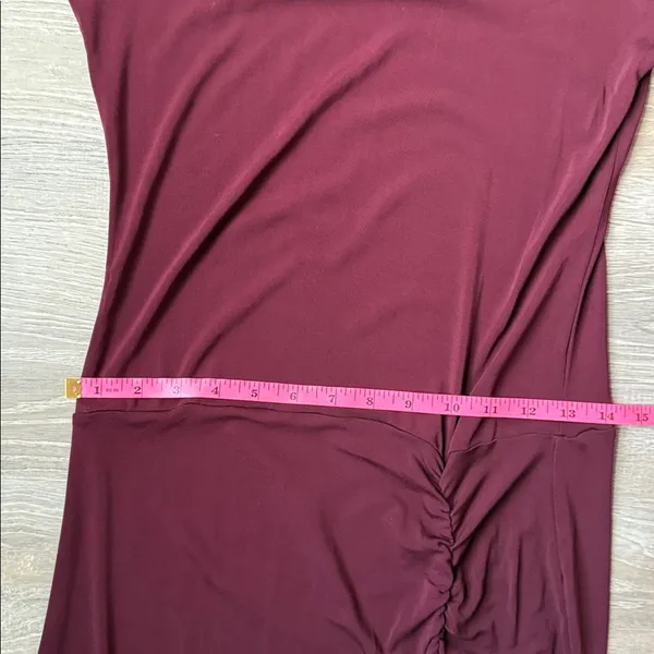 STAUD Portobella Side Ruch Midi Sheath Dress In Merlot Large - Image 13
