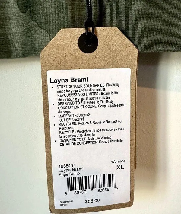 NWT Prana Layna Brami in Sage Camo - Size Extra Large - Image 4