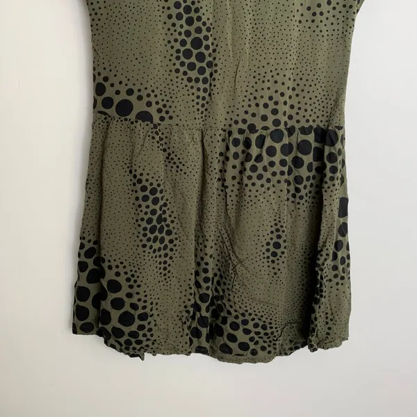Nooworks Size Small Olive Green and Black Babydoll Dress - Image 9