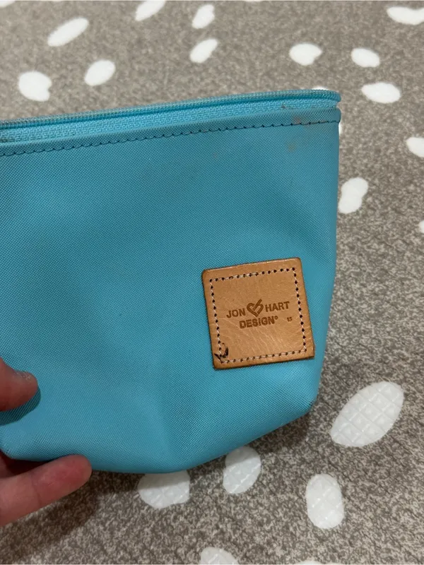 Jon Hart Chico mini bag E stamped monogram initial Ocean Blue zipper pouch - Image 8