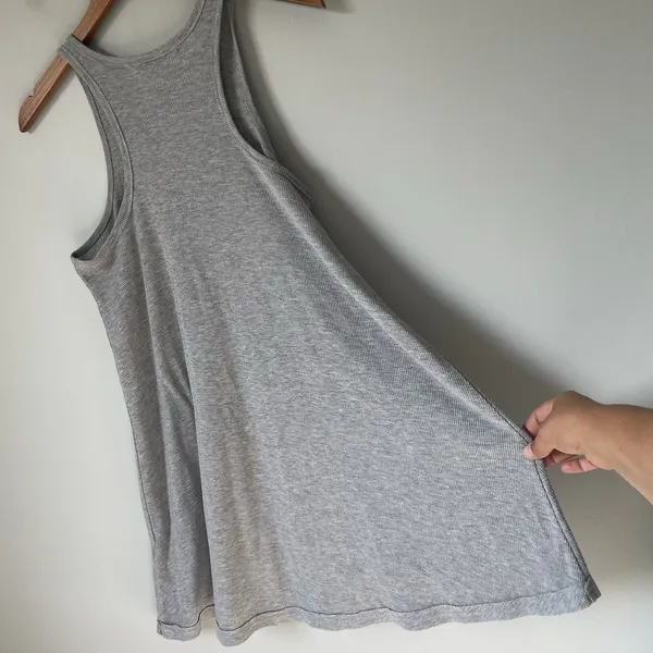 Free People Beach Ribbed Basic Mini Dress Sleeveless Gray Women's Size Small - Image 7