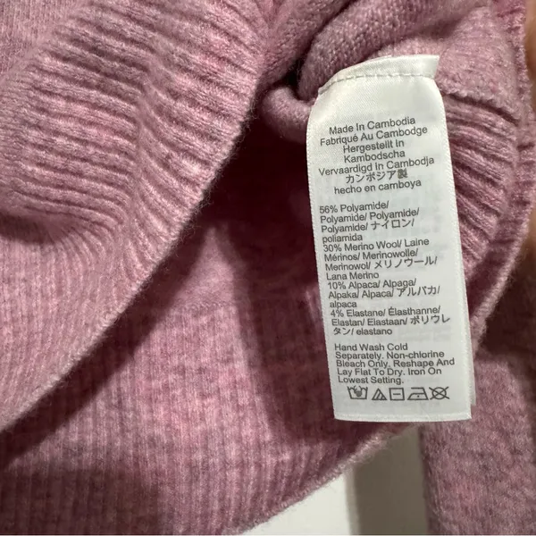 J. Crew Wool Collared V-neck Pink Sweater in Supersoft Yarn - Image 4
