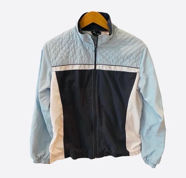 Vintage Head Tennis Quilted Retro Warm Up Track Jacket Blue White S Athletic - Image 2