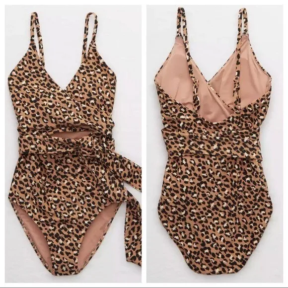 Aerie leopard print wrap around one piece  - Image 2