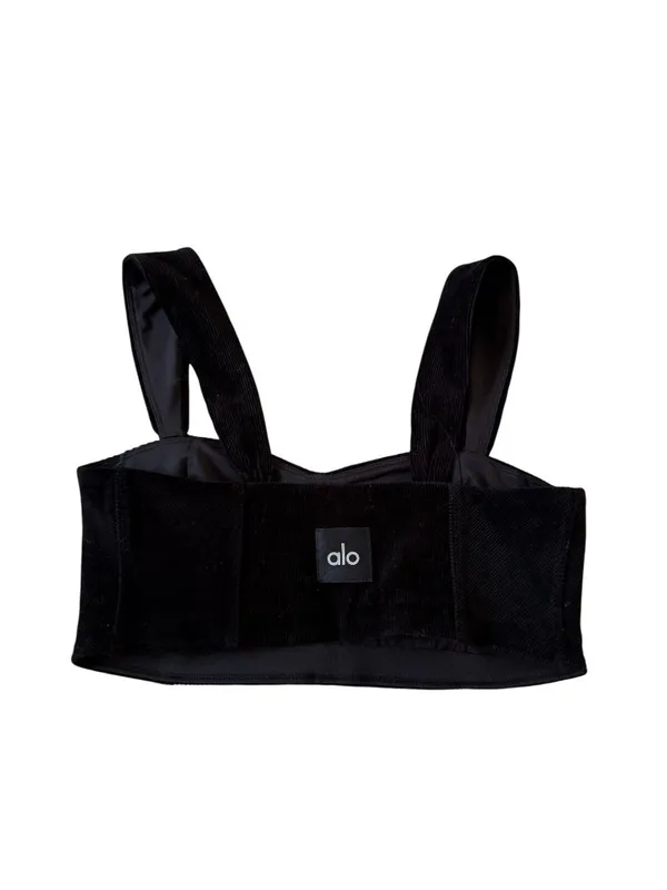 ALO Womens Black Corduroy Crop Top Size Medium - Image 2