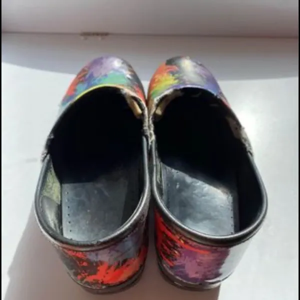 Dansko Paint Splatter Splotchwork Professional Mules Slip‎ On Clogs Work Shoes - Image 2