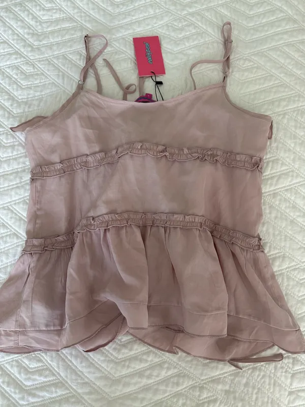 Edikted front tie tank Top lavender  - Image 2