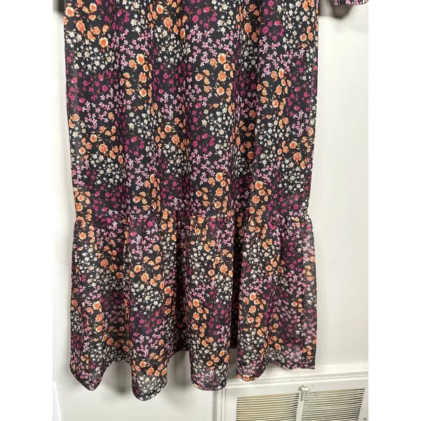 ASOS The Frolic Square Neck Midi Tea Dress With Mesh Sleeves Ditsy Floral Size 6 - Image 7