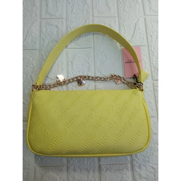 Juicy Couture Shoulder Bag $79 Yellow New Collection Easter Pendants Chain NWT - Image 7