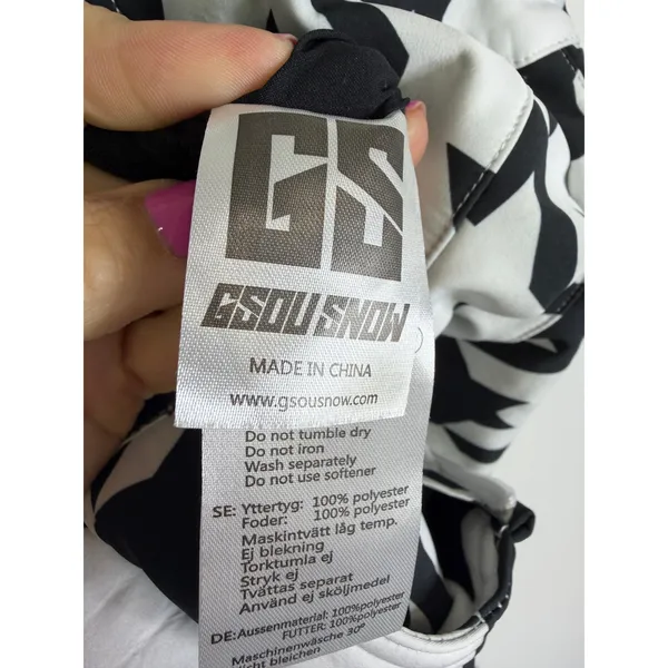 NEW GSOU Snow Women's Houndstooth Slim-Fit Stretch Fleece-Lined Ski Bibs Small - Image 8