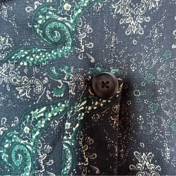 Free People Take It Easy Y2K Boho Festival Paisley Mini Skirt Blue Green Wrap 10 - Image 3