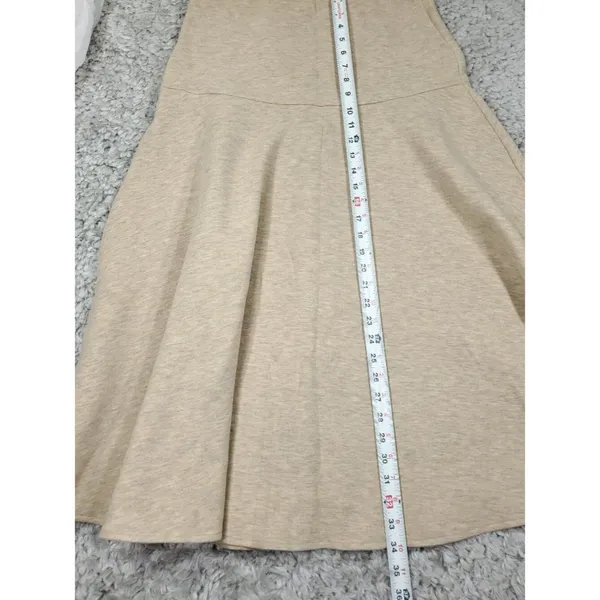 OGL FuzzLuxe Flared Maxi Skirt Heather Beige Cashmere Like Size Medium Tan - Image 5