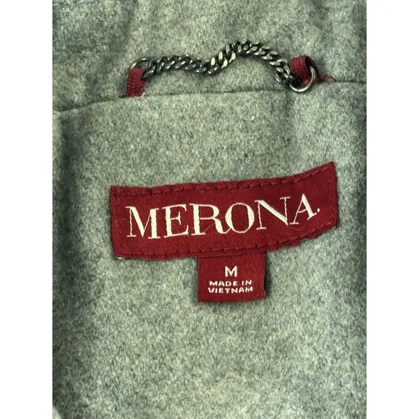 Merona Women Double‎ Breasted Gray Wool Blend Pea Coat Jacket Size Medium - Image 8
