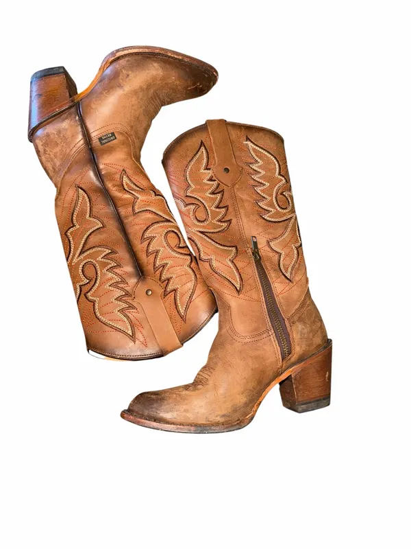 Reyme Brown Leather Cowboy Boots - Classic Western Style Size 5.5 - Image 4