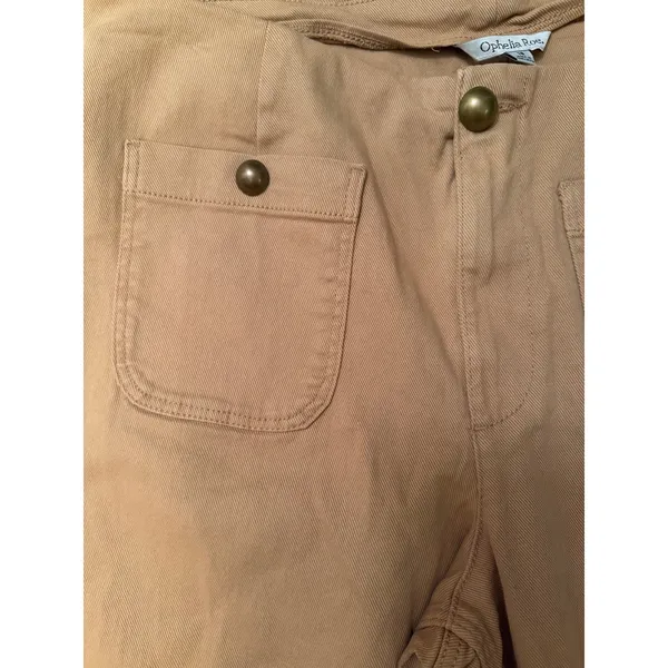 Ophelia Roe High Rise Cropped Utility Pants NWT Peach Tan Wide Leg Colette - Image 2