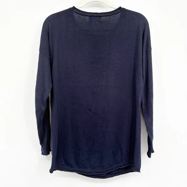 Duffield Lane Womens Navy Blue Sailboat Nautical Preppy Pullover Sweater Size S - Image 5