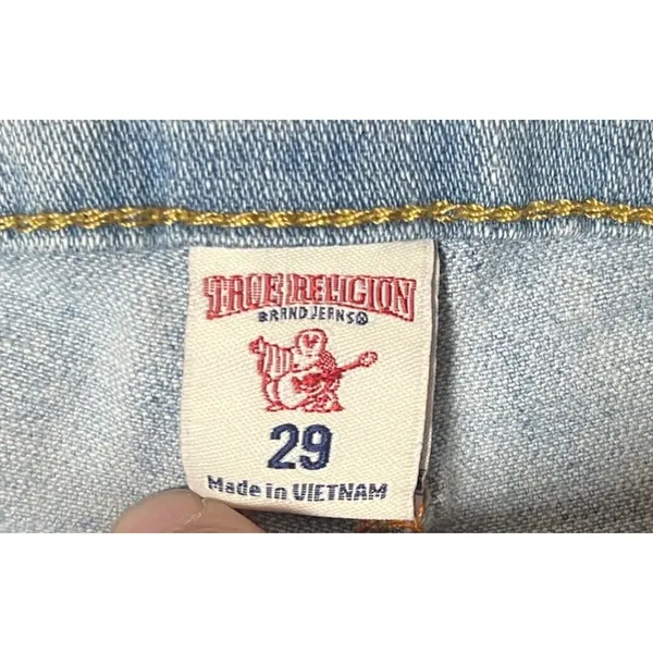 True Religion Super Skinny Jeans Distressed Light‎ Wash Size 29 Ripped Grunge - Image 3