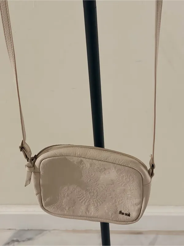 The Sak Beige Embossed Crossbody Bag - Image 3