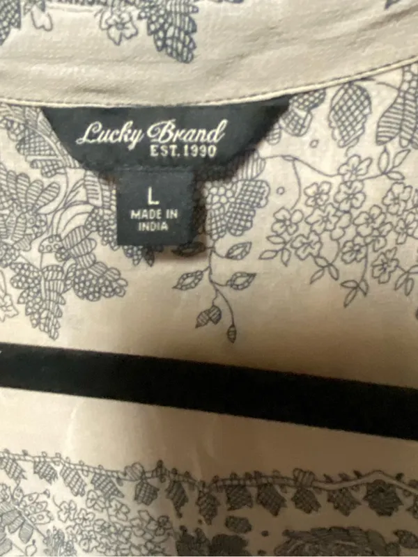 Lucky Brand Chiffon sheer Lace print Kimono Coverup Coastal boho resortwear - Image 12