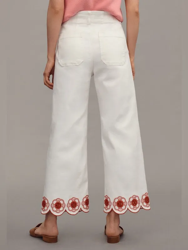 Anthropologie The Colette Cropped High-Rise Wide-Leg Jeans: Scallop-Hem Edition - Image 2
