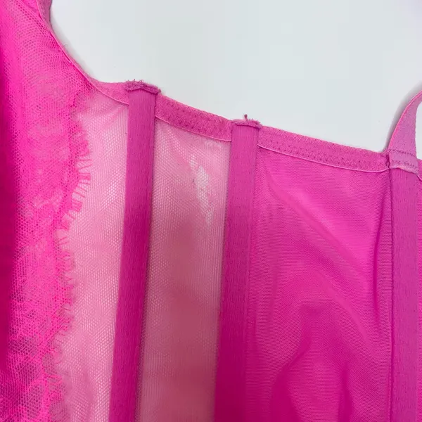 Victoria's Secret Dream Angels Pink Lace Unlined Non Wired Corset Bra Top Size S - Image 12