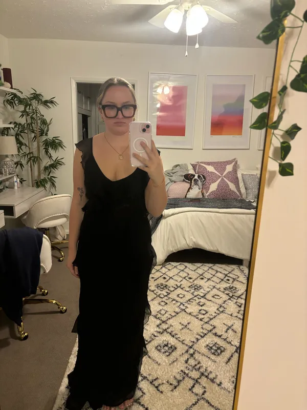 Boohoo Chiffon Ruffle Strappy Maxi Dress - Image 4