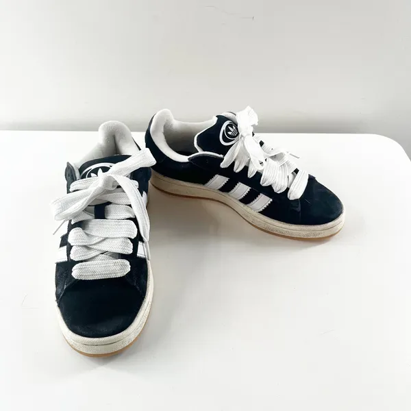 Adidas Originals Campus Shoes Sneakers in Black And White Stripe Mens 6 / W 7 - Image 3