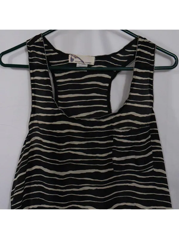 Imaginary Voyage Zebra Stripe Racerback Tank Top Size Large - Image 2