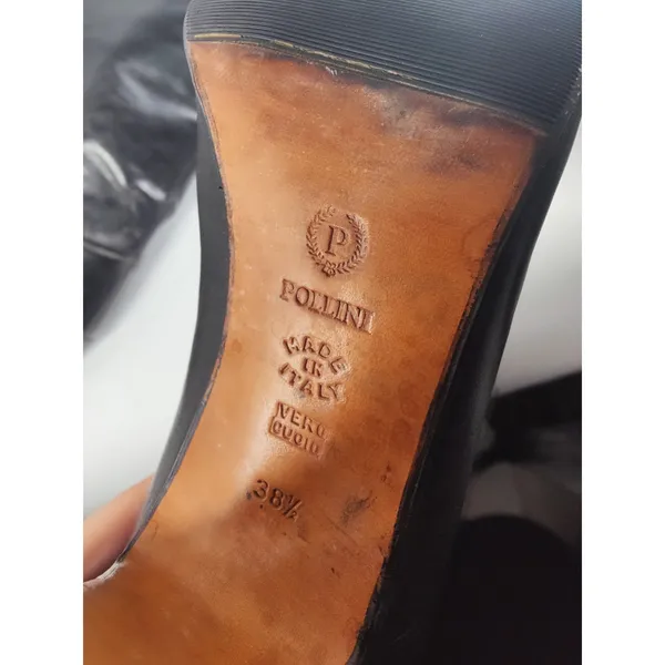 Vintage 90s black leather Pollini Knee high Boots sz 38.5 /7.5 - Image 7